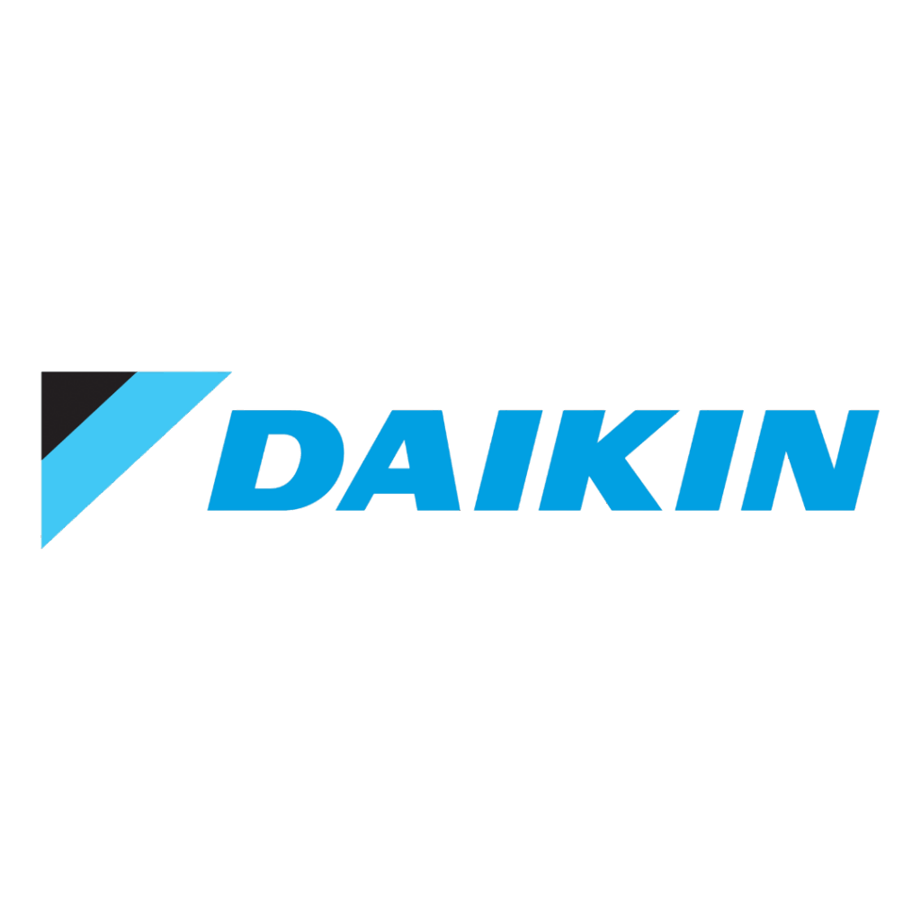 Daikin logo in blue and black.