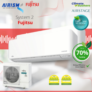 Fujitsu System 2 R32 Inverter Aircon (5 Ticks) Climate Voucher & EEG Grant - Supply Only