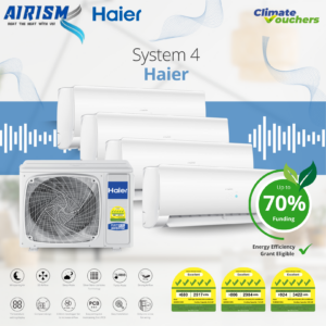 Haier Flexis System 4 R32 Inverter Aircon (5 Ticks) Climate Voucher and EEG Grant - Supply Only