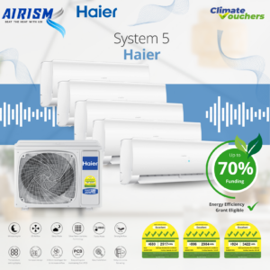 Haier Flexis System 5 R32 Inverter Aircon (5 Ticks) Climate Voucher and EEG Grant - Supply Only