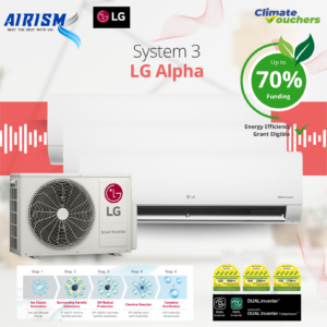 LG System 3 (New Alpha + Wifi) R32 Inverter Aircon (5 Ticks) Climate Voucher & EEG Grant - Supply Only