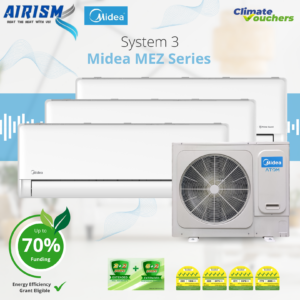 Midea Ezi (Wifi) Series System 3 R32 Inverter Aircon (5 Ticks) Climate Voucher & EEG Grant - Supply Only