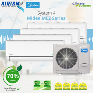 Midea Ezi (Wifi) Series System 4 R32 Inverter Aircon (5 Ticks) Climate Voucher & EEG Grant - Supply Only