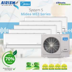 Midea EZI (Wifi) Series System 5 R32 Inverter Aircon (5 Ticks) Climate Voucher & EEG Grant - Supply Only