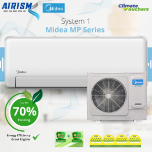 Midea MP Series System 1 R32 Inverter Aircon (4 Ticks / 5 Ticks) Climate Voucher & EEG Grant - Supply Only