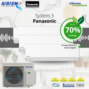 Panasonic XU Series System 3 R32 Inverter Aircon (5 Ticks) Climate Voucher & EEG Grant - (Supply Only)