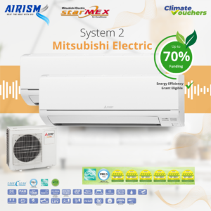 Mitsubishi Electric Starmex System 2 R32 Inverter Aircon (5 Ticks) Climate Voucher & EEG Grant - Supply Only